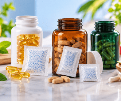 Moisture absorber for supplement bottles protecting vitamins and capsules from humidity