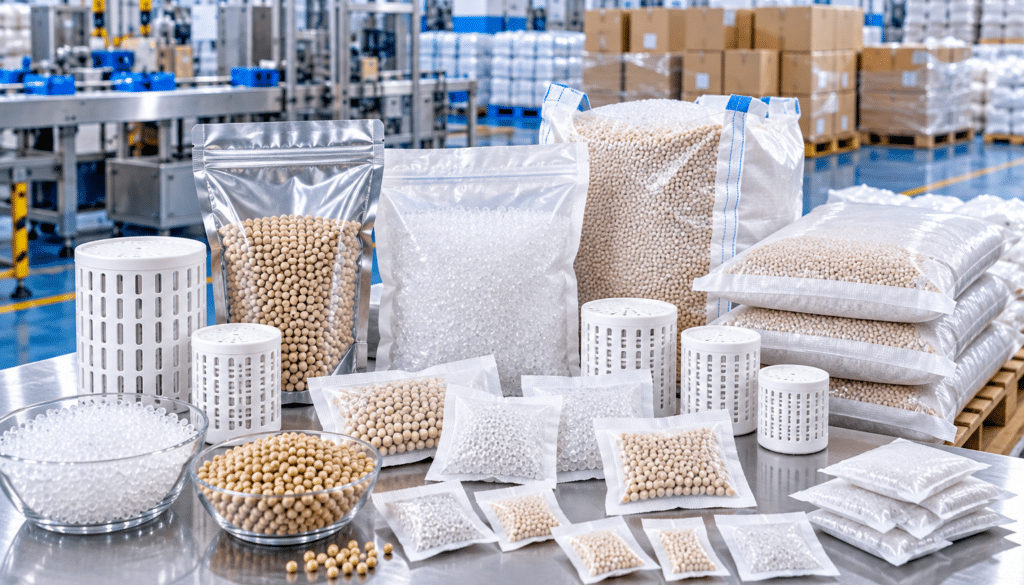 Bulk desiccant supplier India with silica gel sachets, canisters, bags and pouches for industrial moisture control