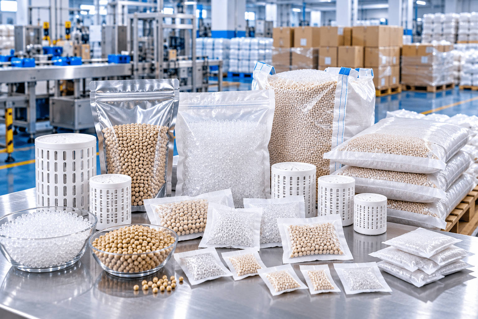 Bulk desiccant supplier India with silica gel sachets, canisters, bags and pouches for industrial moisture control