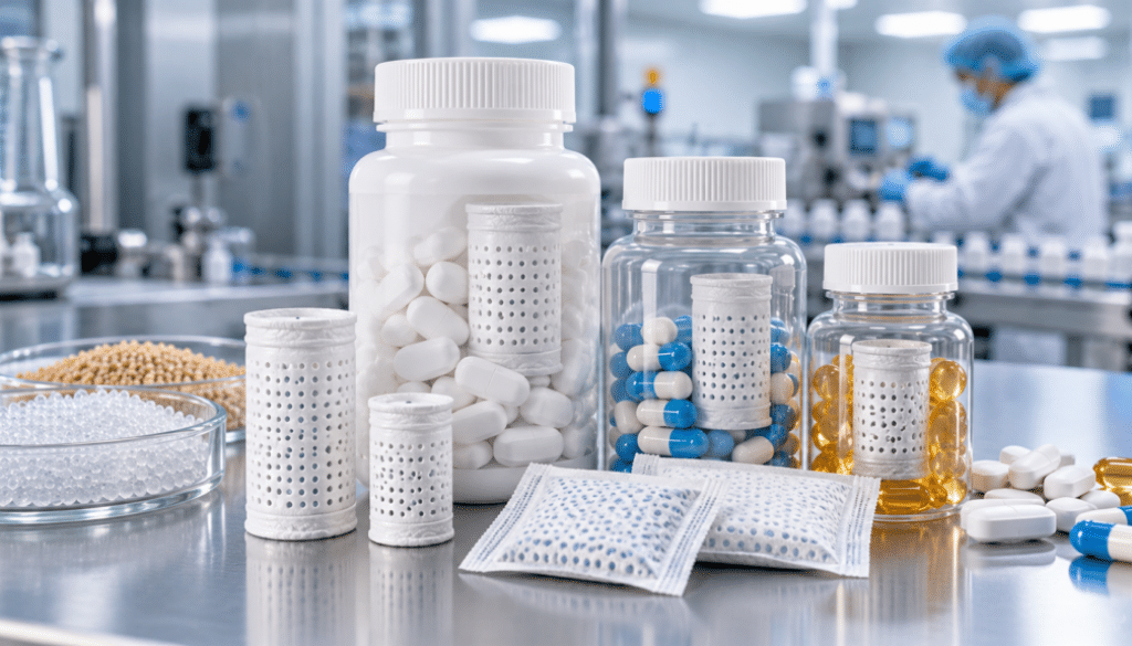 pharma bottle desiccant supplier with ISO certification